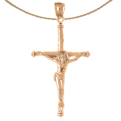 10K, 14K or 18K Gold Hollow Latin Crucifix Pendant