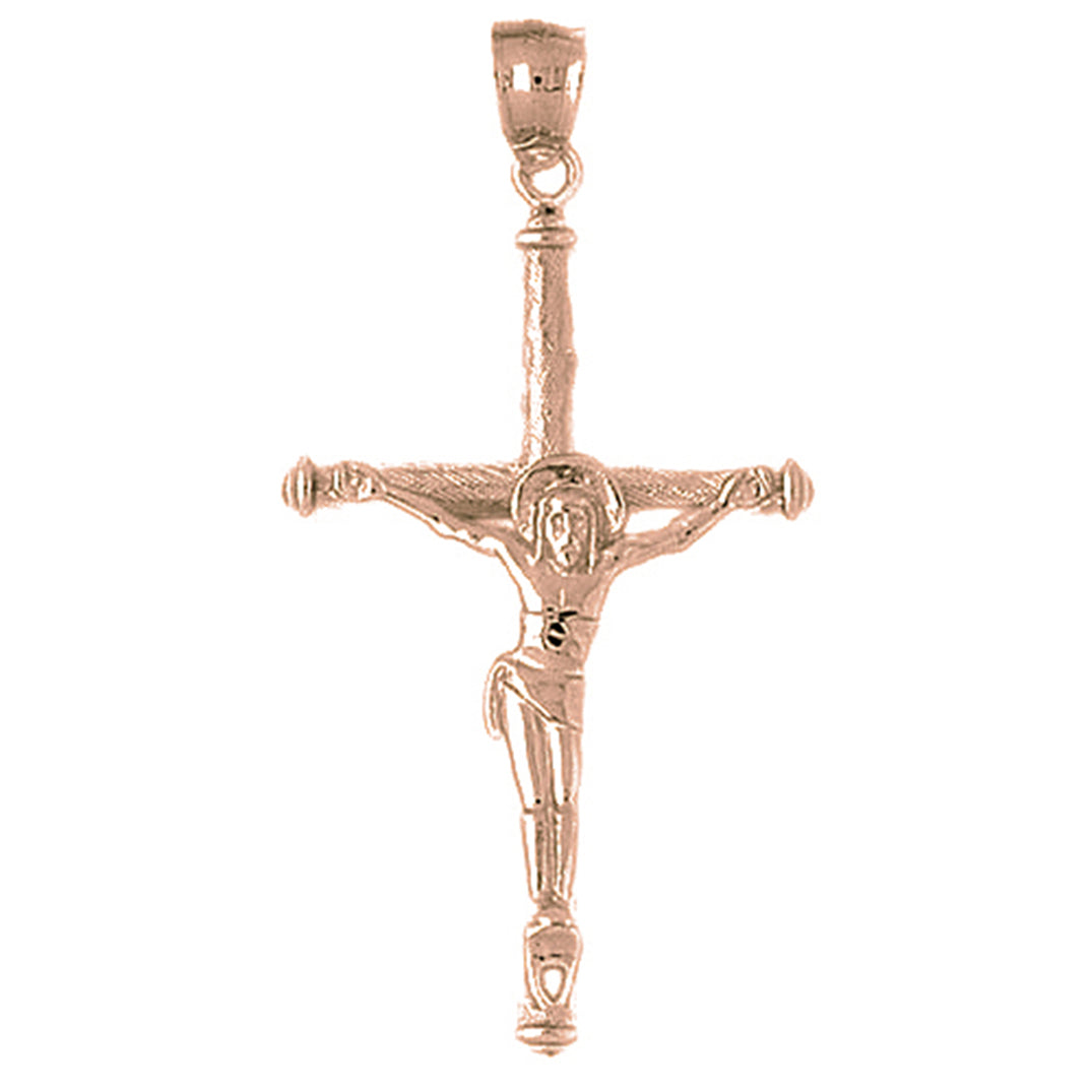 10K, 14K or 18K Gold Hollow Latin Crucifix Pendant