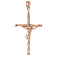 10K, 14K or 18K Gold Hollow Latin Crucifix Pendant