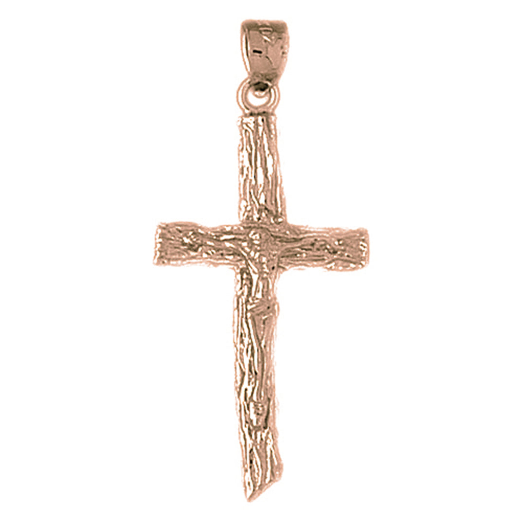 10K, 14K or 18K Gold Hollow Latin Crucifix Pendant
