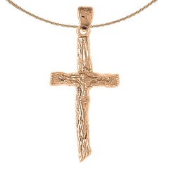 10K, 14K or 18K Gold Hollow Latin Crucifix Pendant