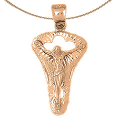 10K, 14K or 18K Gold Crucifix Pendant