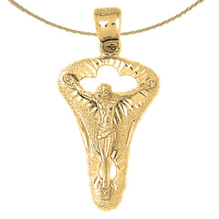 10K, 14K or 18K Gold Crucifix Pendant