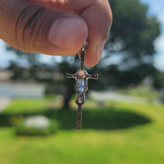 10K, 14K or 18K Gold Cross with Jesus Face Pendant