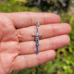 10K, 14K or 18K Gold Cross with Jesus Face Pendant