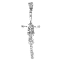 10K, 14K or 18K Gold Cross with Jesus Face Pendant