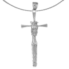 10K, 14K or 18K Gold Cross with Jesus Face Pendant