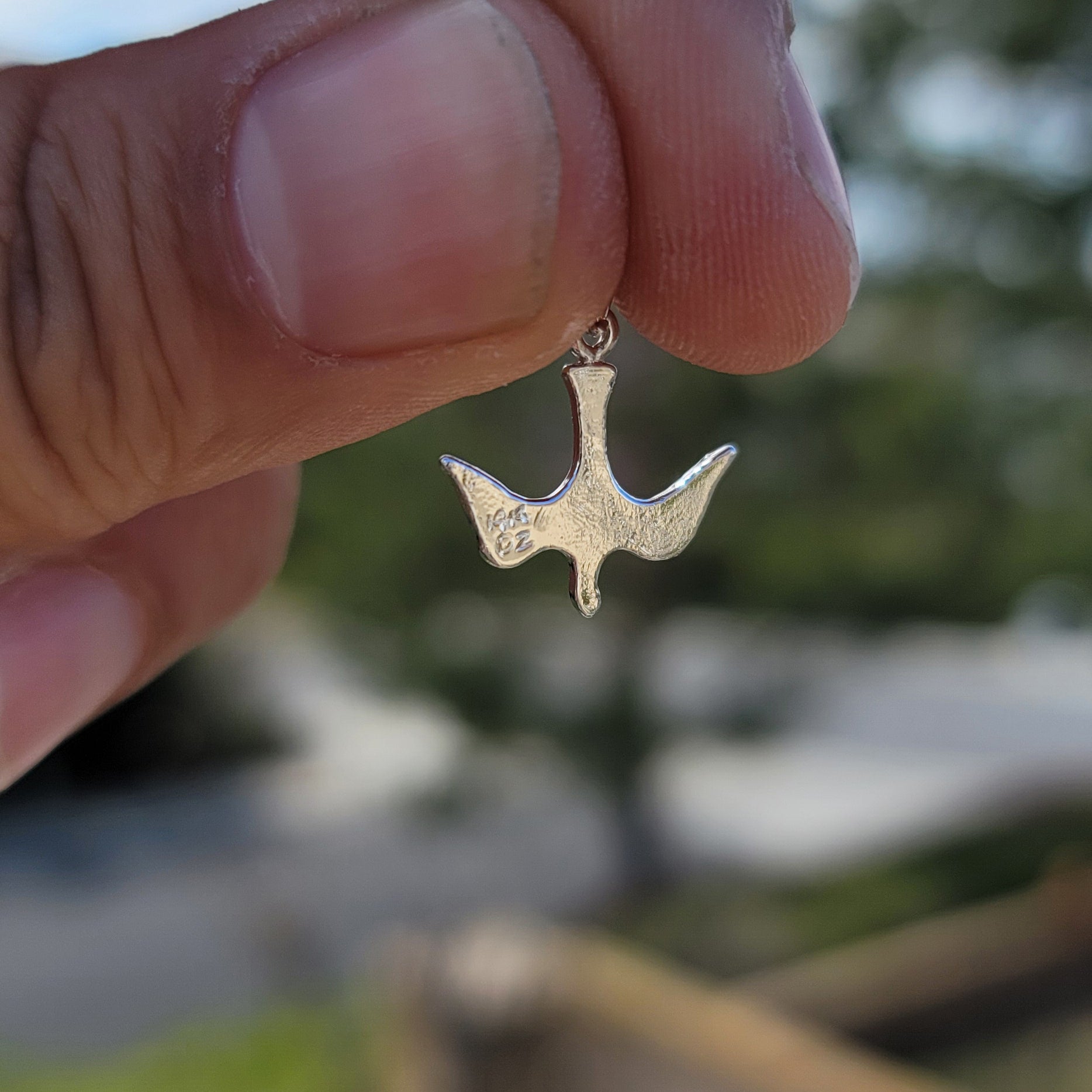 14K or 18K Gold Dove, Holy Spirit Dove Pendant