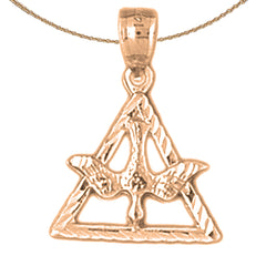 14K or 18K Gold Dove, Holy Spirit Dove Pendant