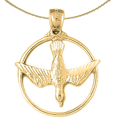 10K, 14K or 18K Gold Dove, Holy Spirit Dove Pendant