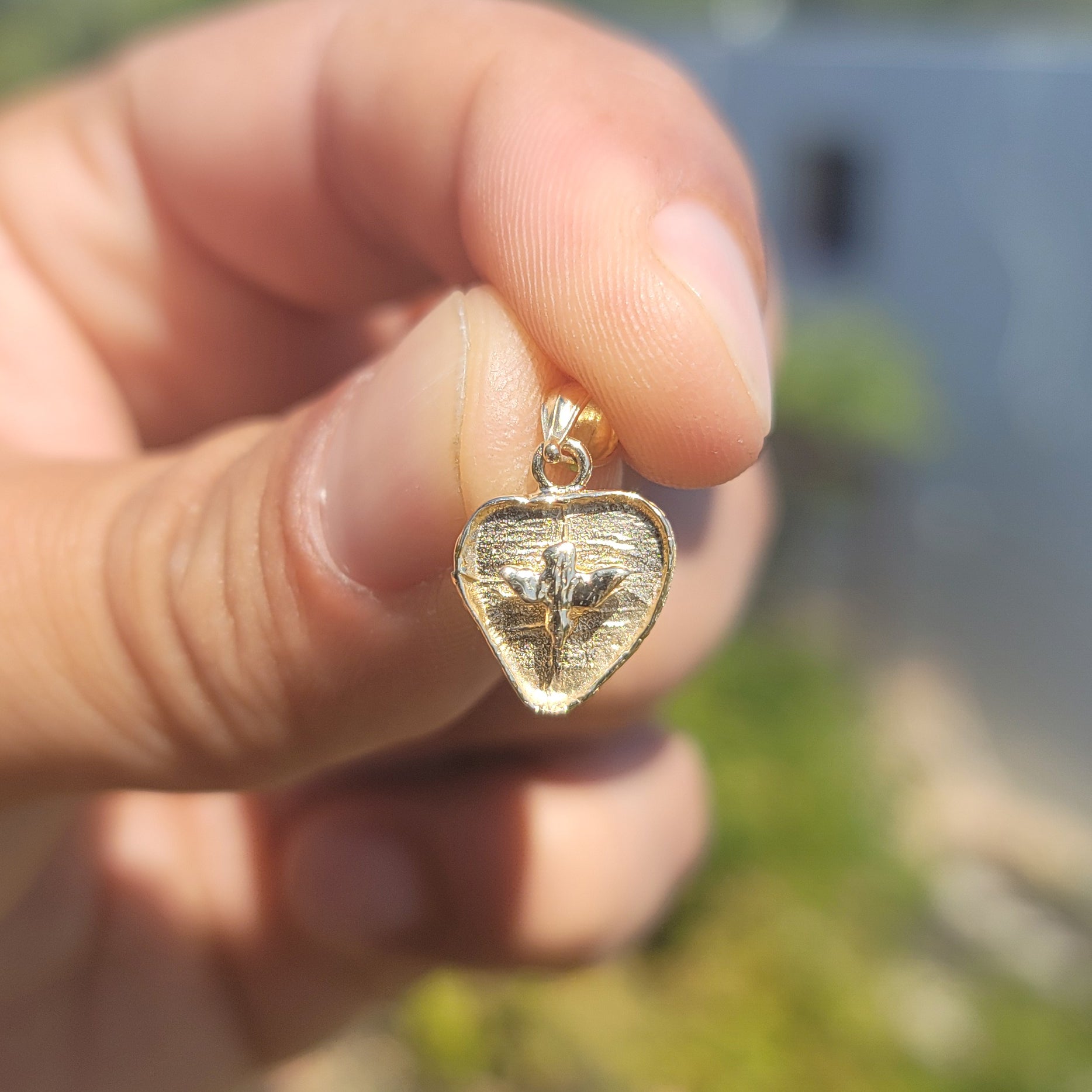 14K or 18K Gold Dove, Holy Spirit Dove Pendant