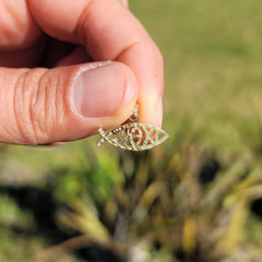 14K oder 18K Gold Ochsenaugenfisch Anhänger