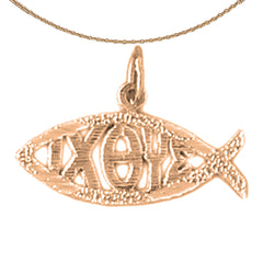 14K oder 18K Gold Ochsenaugenfisch Anhänger