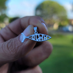 14K or 18K Gold WWJD Fish, What Would Jesus Do Fish Pendant