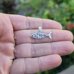 14K or 18K Gold WWJD Fish, What Would Jesus Do Fish Pendant