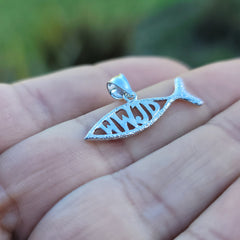 14K or 18K Gold WWJD Fish, What Would Jesus Do Fish Pendant