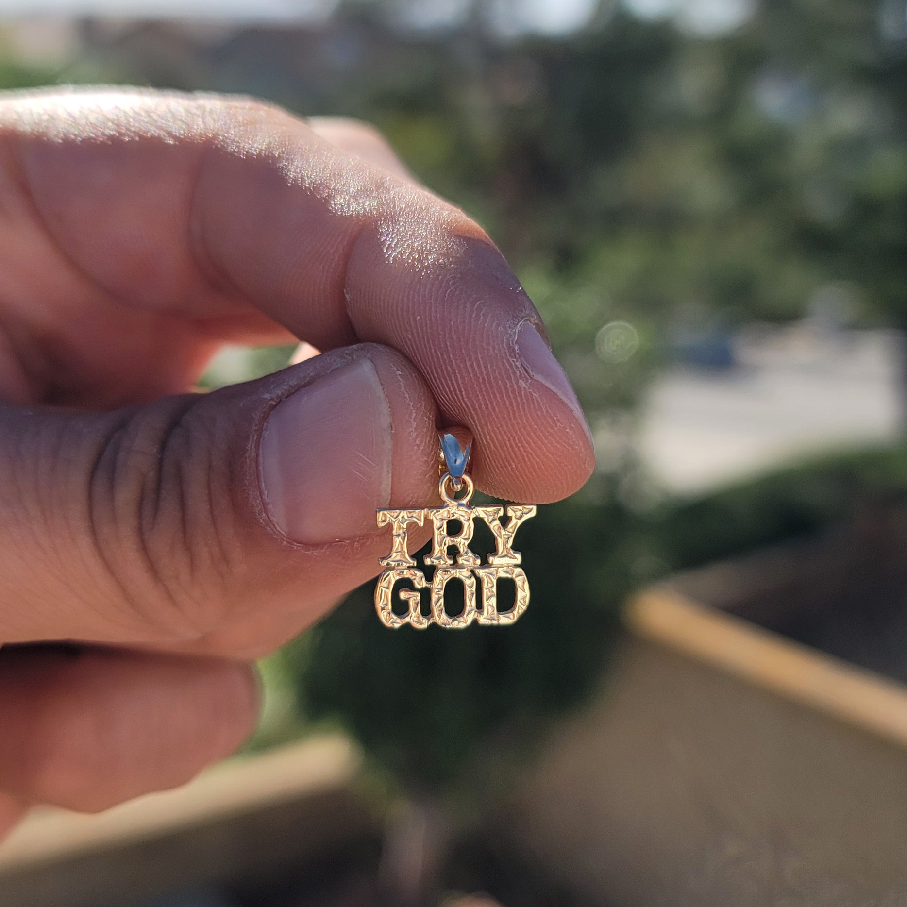 14K or 18K Gold Try God Saying Pendant