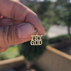 14K or 18K Gold Try God Saying Pendant