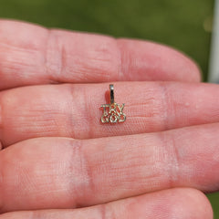 14K or 18K Gold Try God Saying Pendant