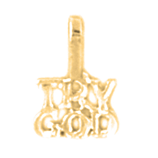 14K or 18K Gold Try God Saying Pendant