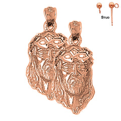 14K or 18K Gold Jesus Face Earrings