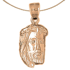 10K, 14K or 18K Gold Jesus Face Pendant