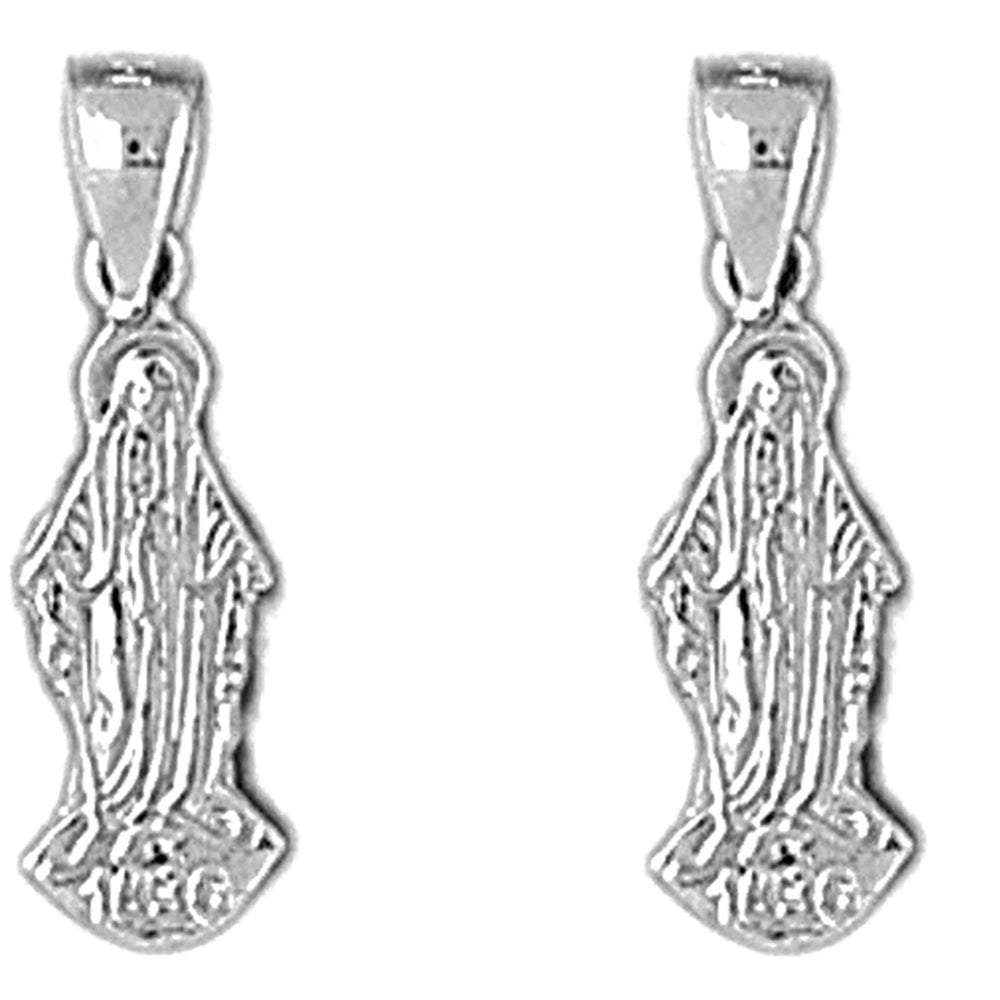 Sterling Silver 20mm Mother Mary Earrings