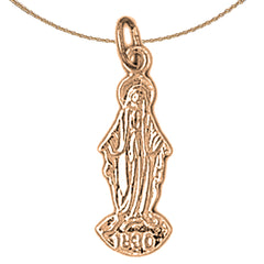 14K oder 18K Gold Mutter Maria Anhänger