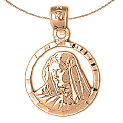 14K oder 18K Gold Mutter Maria Anhänger