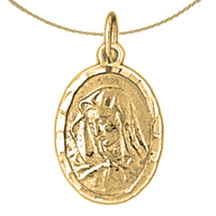 14K or 18K Gold Mother Mary Pendant