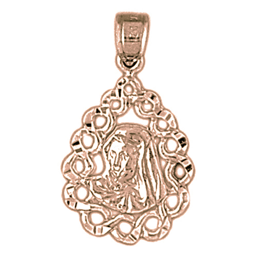 14K or 18K Gold Mother Mary Pendant