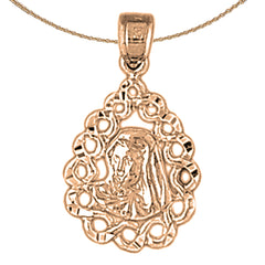 14K oder 18K Gold Mutter Maria Anhänger