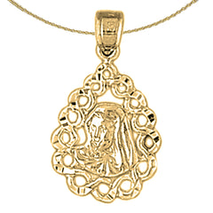 14K oder 18K Gold Mutter Maria Anhänger