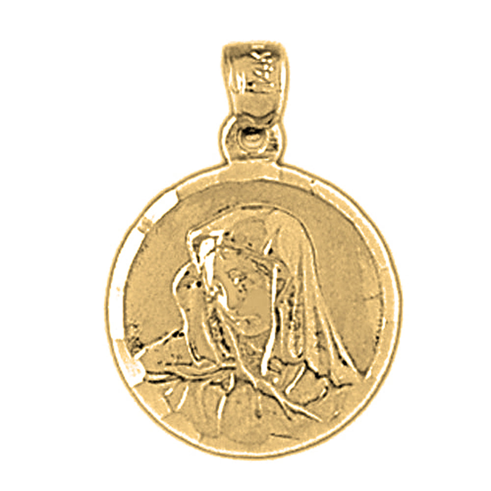 14K or 18K Gold Mother Mary Pendant