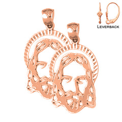 14K or 18K Gold Jesus Medal Earrings