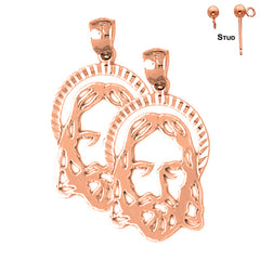 14K or 18K Gold Jesus Medal Earrings