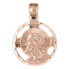 14K or 18K Gold Jesus Medal Pendant
