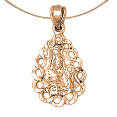 14K oder 18K Gold Mutter Maria Anhänger