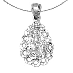 14K oder 18K Gold Mutter Maria Anhänger