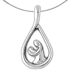 14K or 18K Gold Mother Mary, Mother And Child Pendant