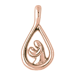 14K or 18K Gold Mother Mary, Mother And Child Pendant