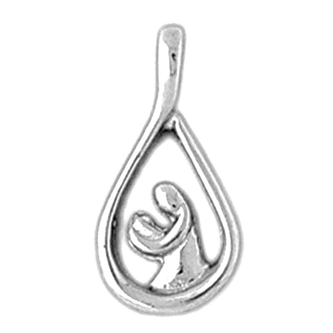 14K or 18K Gold Mother Mary, Mother And Child Pendant