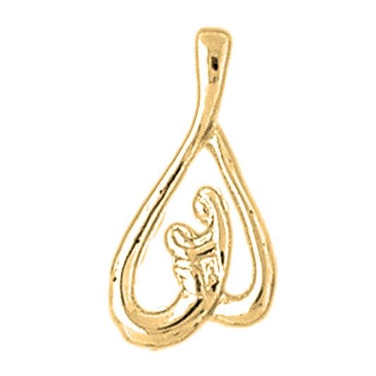 14K or 18K Gold Mother Mary, Mother And Child Pendant