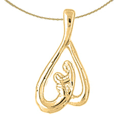 14K or 18K Gold Mother Mary, Mother And Child Pendant