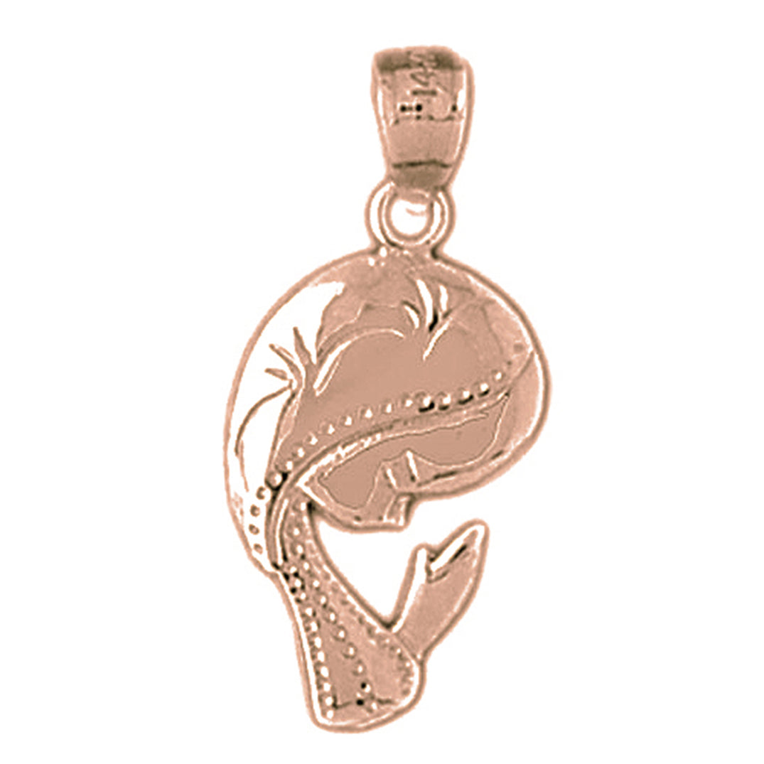 14K or 18K Gold Mother Mary, Praying Woman Pendant