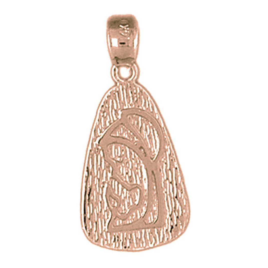 14K or 18K Gold Mother Mary, Praying Woman Pendant