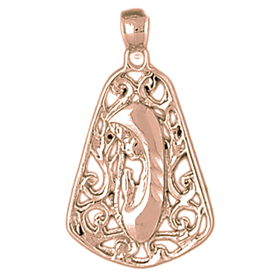 10K, 14K or 18K Gold Mother Mary, Praying Woman Pendant