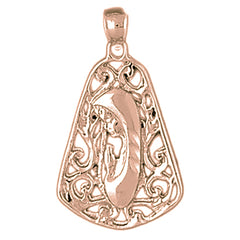10K, 14K or 18K Gold Mother Mary, Praying Woman Pendant