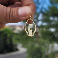 14K or 18K Gold Mother Mary, Praying Woman Pendant