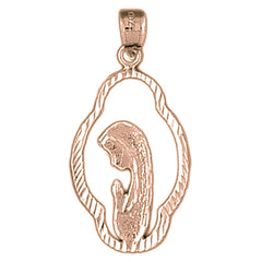 14K or 18K Gold Mother Mary, Praying Woman Pendant